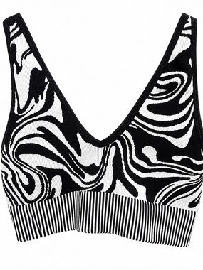 Garage Monochrome Swirl Crop Top P S